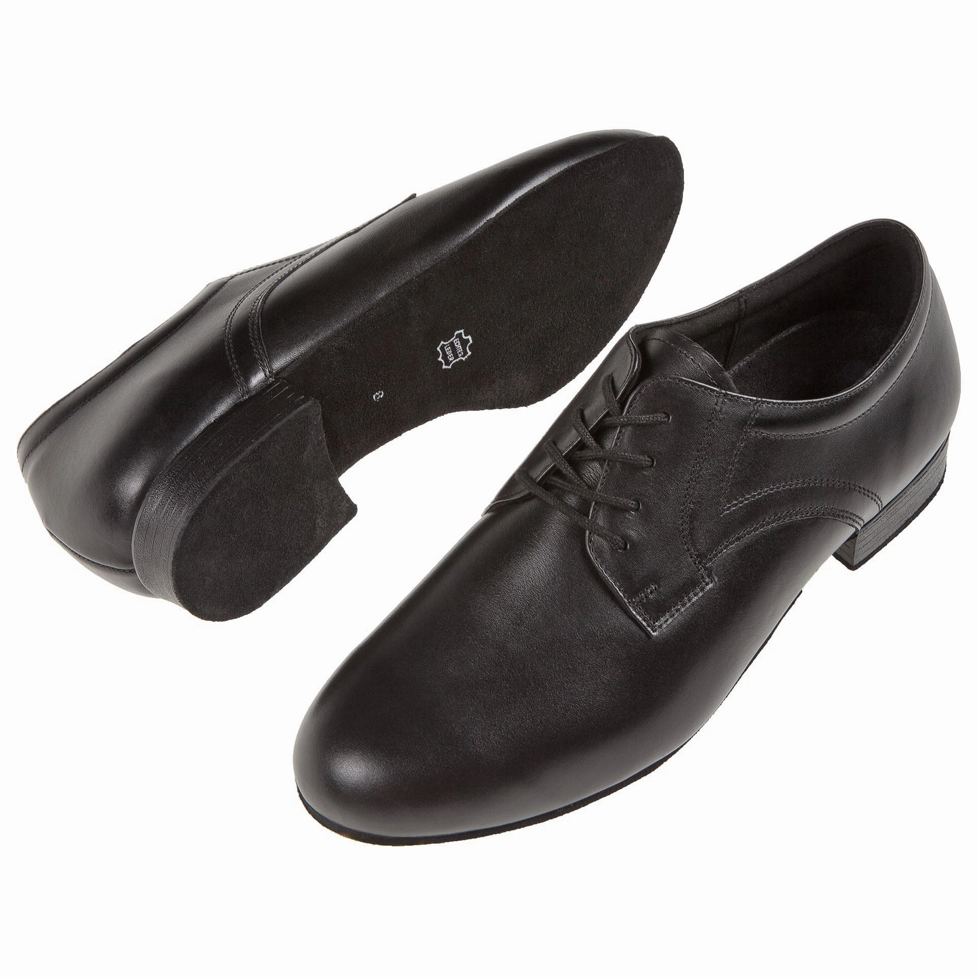 Inch Lederschuhe 085 Tanzschuhe in Schwarz mit breiter Passform