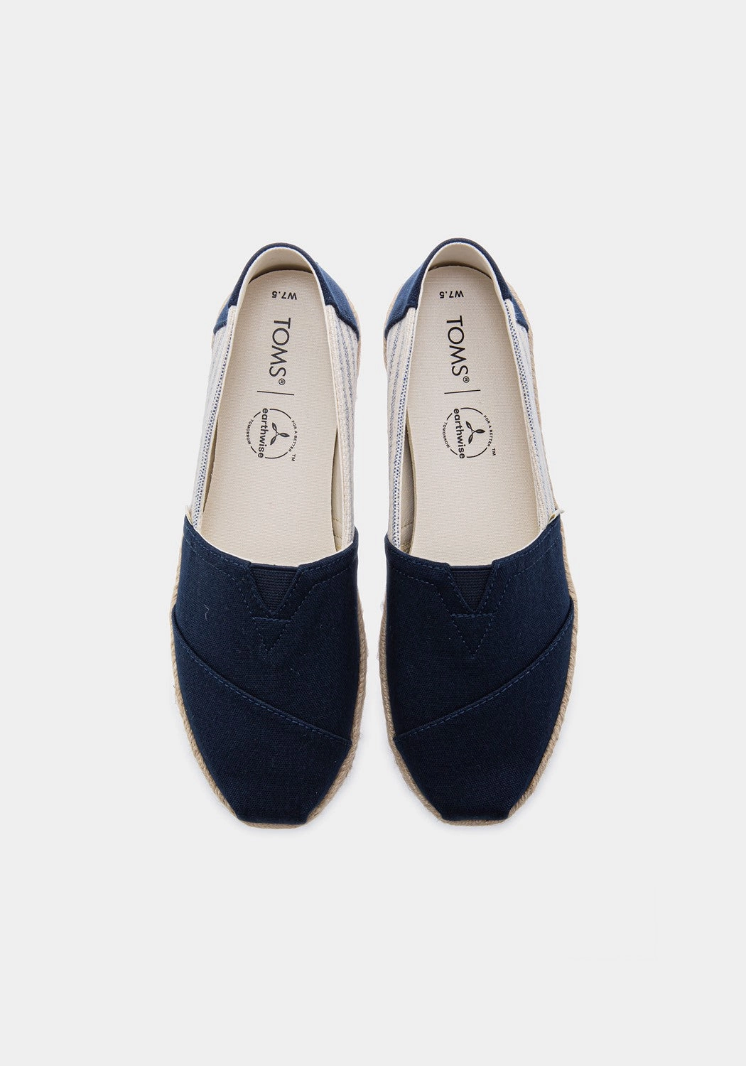 10016268 WM University Stripes navy Leder Fell Pantoffeln