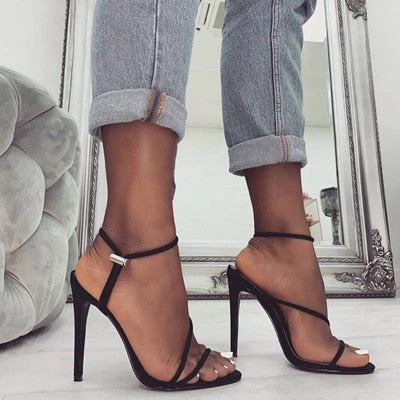 11CM Summer Gladiator Platform Pump Shoes Women Peep Toe High Heel Shoes Woman Party Wedding Shoe High Heels Pumps Chaussure Under My High Heels