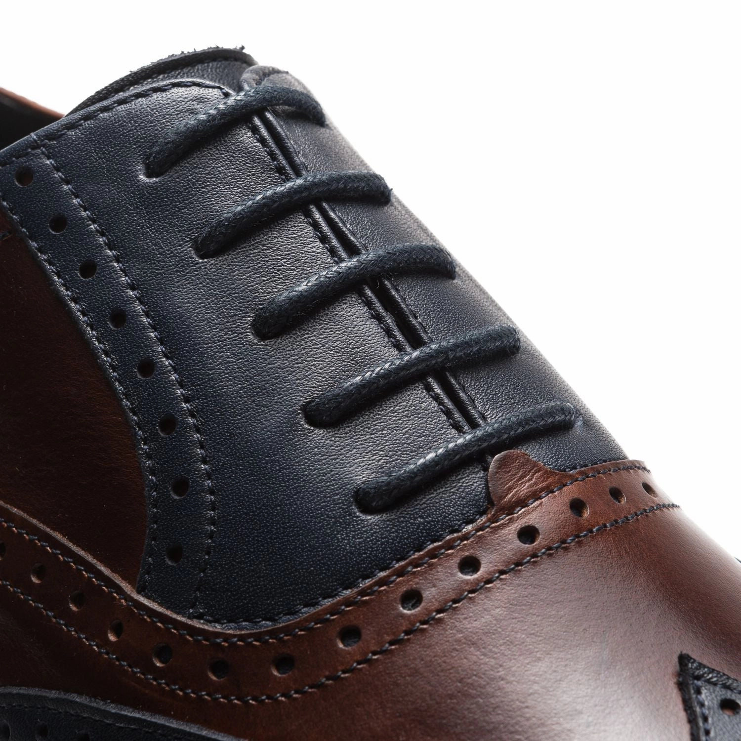 Schuh Kratzer Lederschuhe 2158 Ruben Tanzschuhe in Dunkelblau & Braun