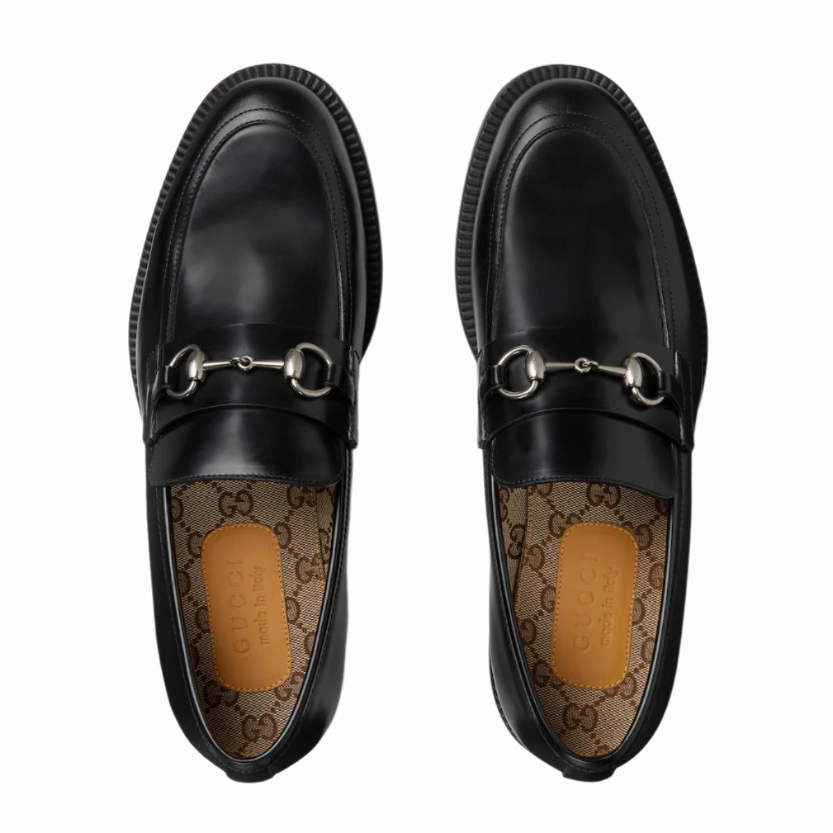 812152 AAD7W 1000 Black GUCCI MEN SHOES Loafers With Heel