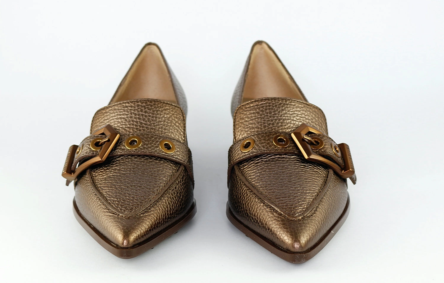 'Barcelona' in Bronze Square Toe Penny Loafers