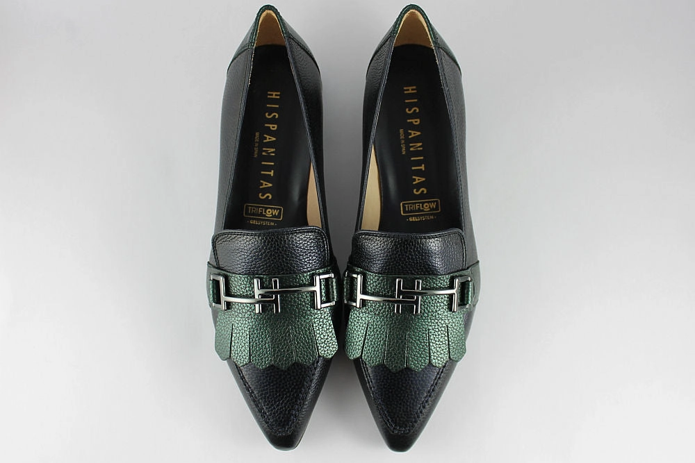 Red Penny Loafers 'Dali-Midnight' in Blue and Forest Green
