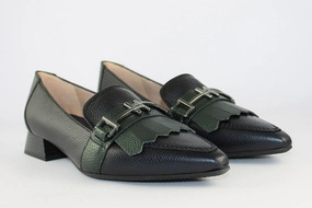 'Dali-Midnight' in Blue and Forest Green Belgian Loafers