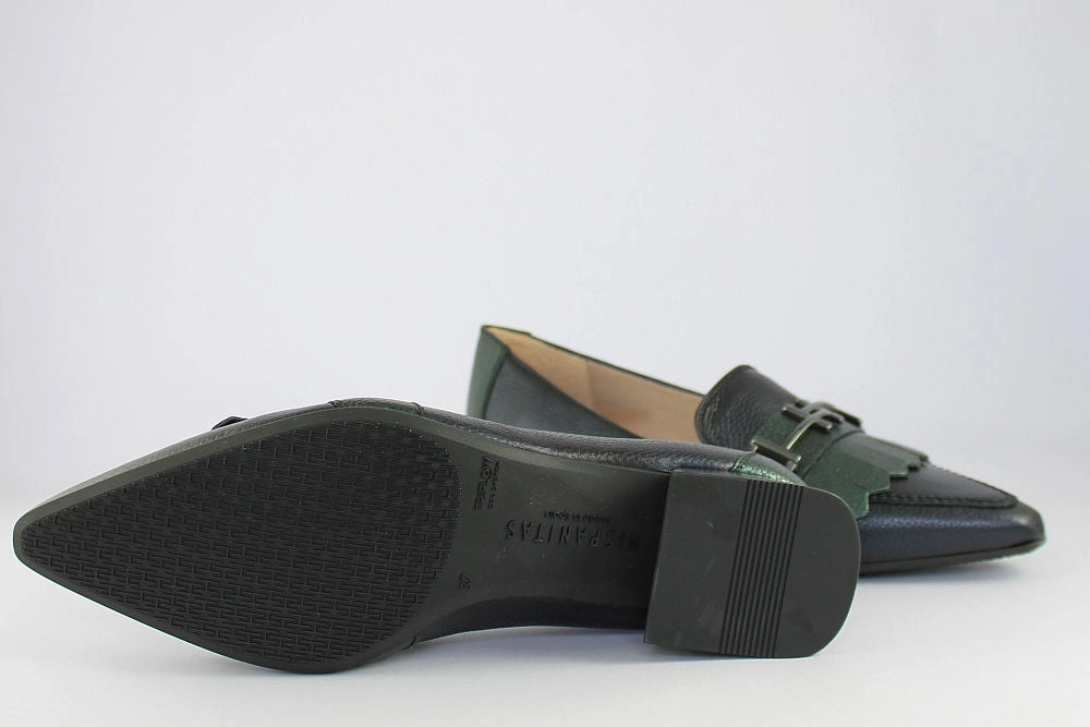 'Dali-Midnight' in Blue and Forest Green Transparent Loafers
