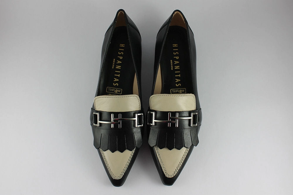 'Dali-Tuxe' in Black & Almond Snake Loafers