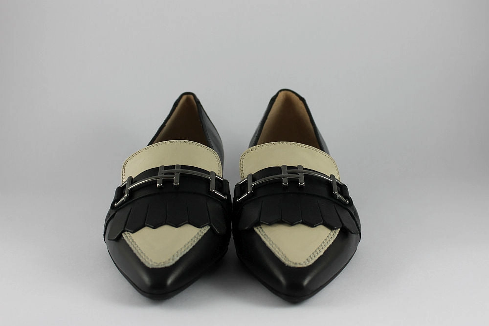 'Dali-Tuxe' in Black & Almond Black Tuxedo Loafers