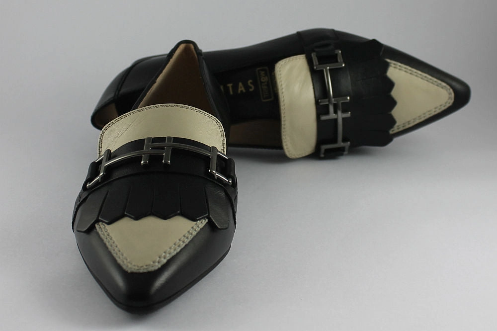 'Dali-Tuxe' in Black & Almond Comfortable Walking Loafers
