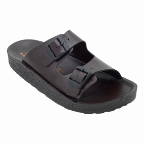 Plüsch Pantoffeln Herz Aerowalk Men Brown Mule Shape Slipper with Double Buckle Styling (KC31_BROWN)