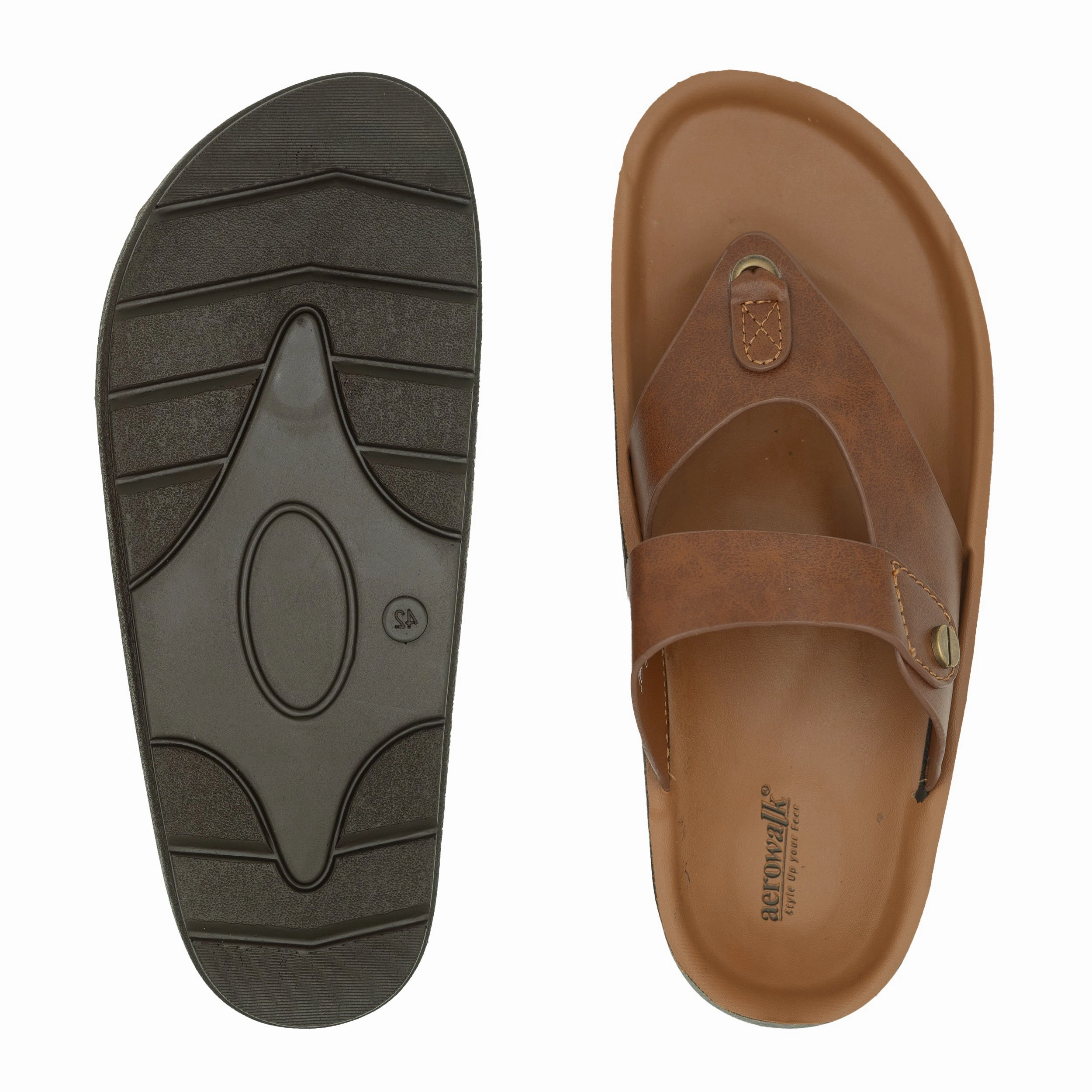 Opa Pantoffeln Aerowalk TAN Slipper with slip-on for male