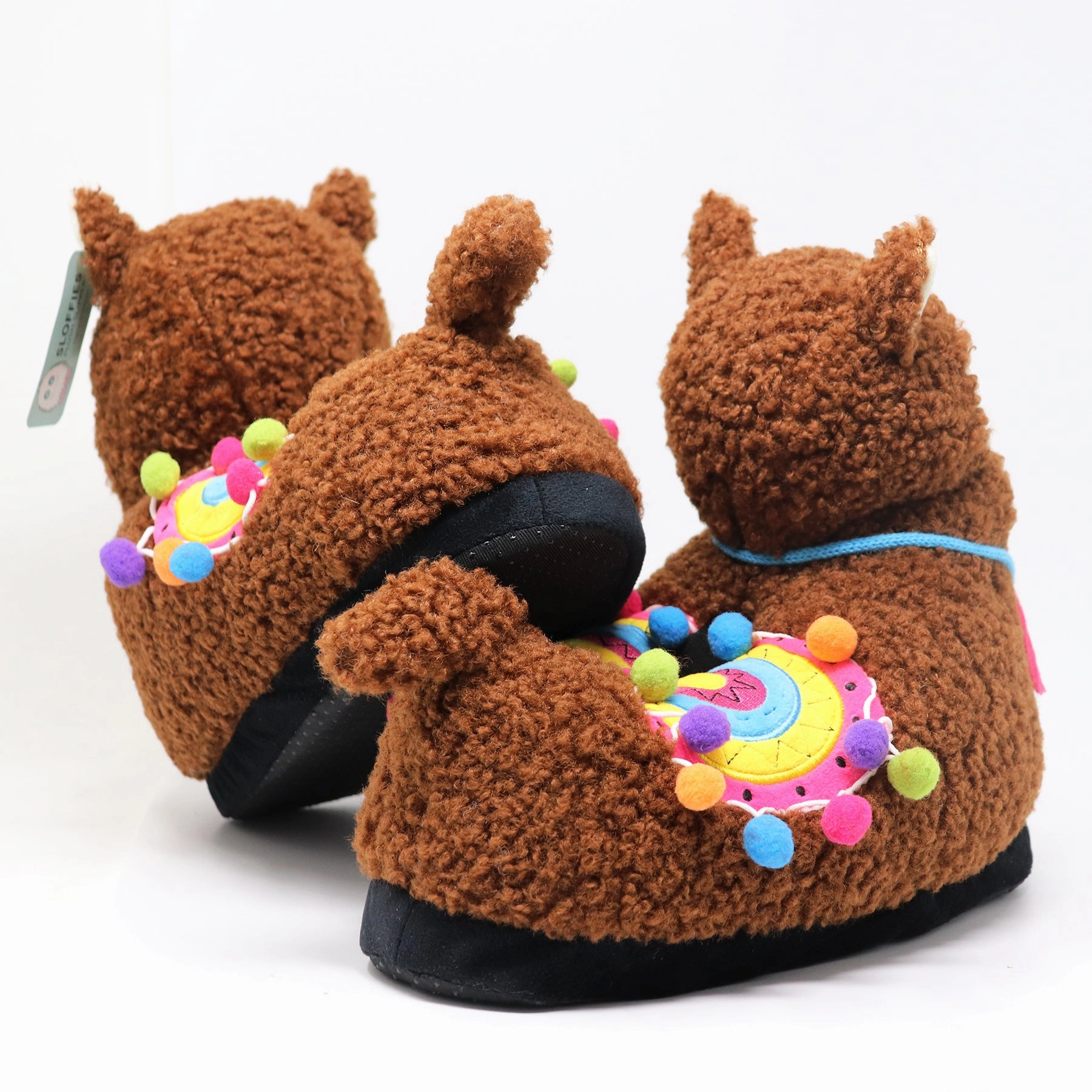 Alpaka Plsch Hausschuhe SLOFFIES, One Size Erwachsene Metal Pantoffeln