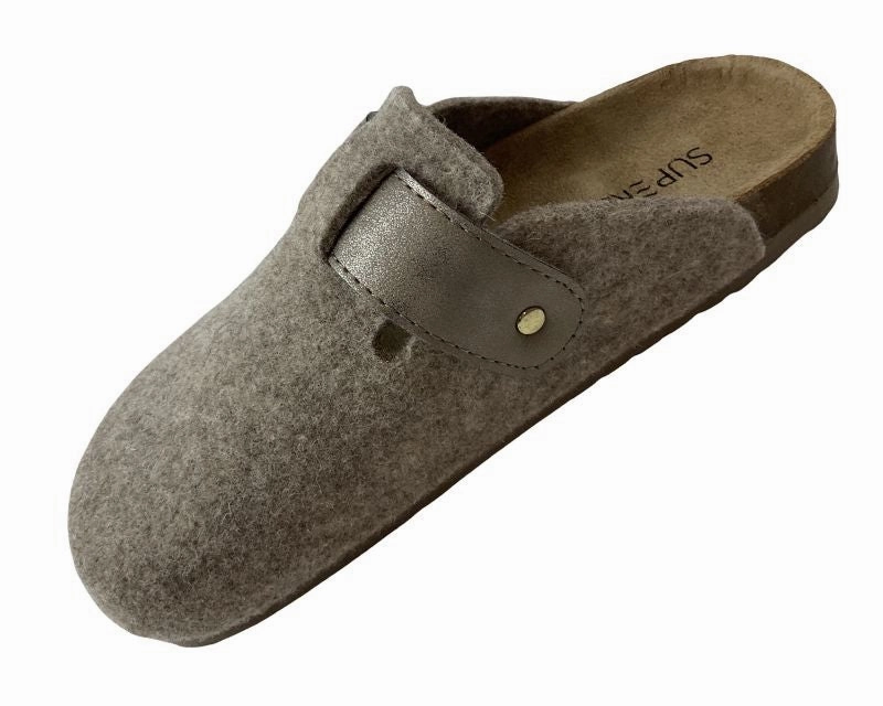 Supersoft  Damen Hausschuhe 522 622 BEIGE Decksohle-Leder Hausschuhe Pantoffeln Berlin