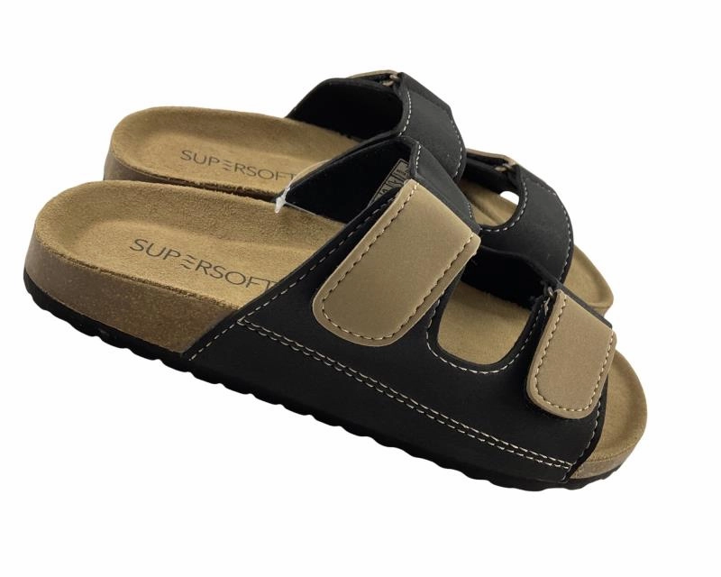 Sesamstraße Pantoffeln SUPERSOFT Herren Hausschuhe  Pantoffeln 174 005  BLACK/KHAKI