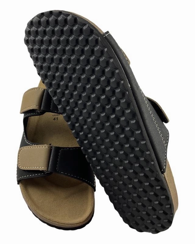 SUPERSOFT Herren Hausschuhe  Pantoffeln 174 005  BLACK/KHAKI Pantoffeln Nähen Schnittmuster Kostenlos