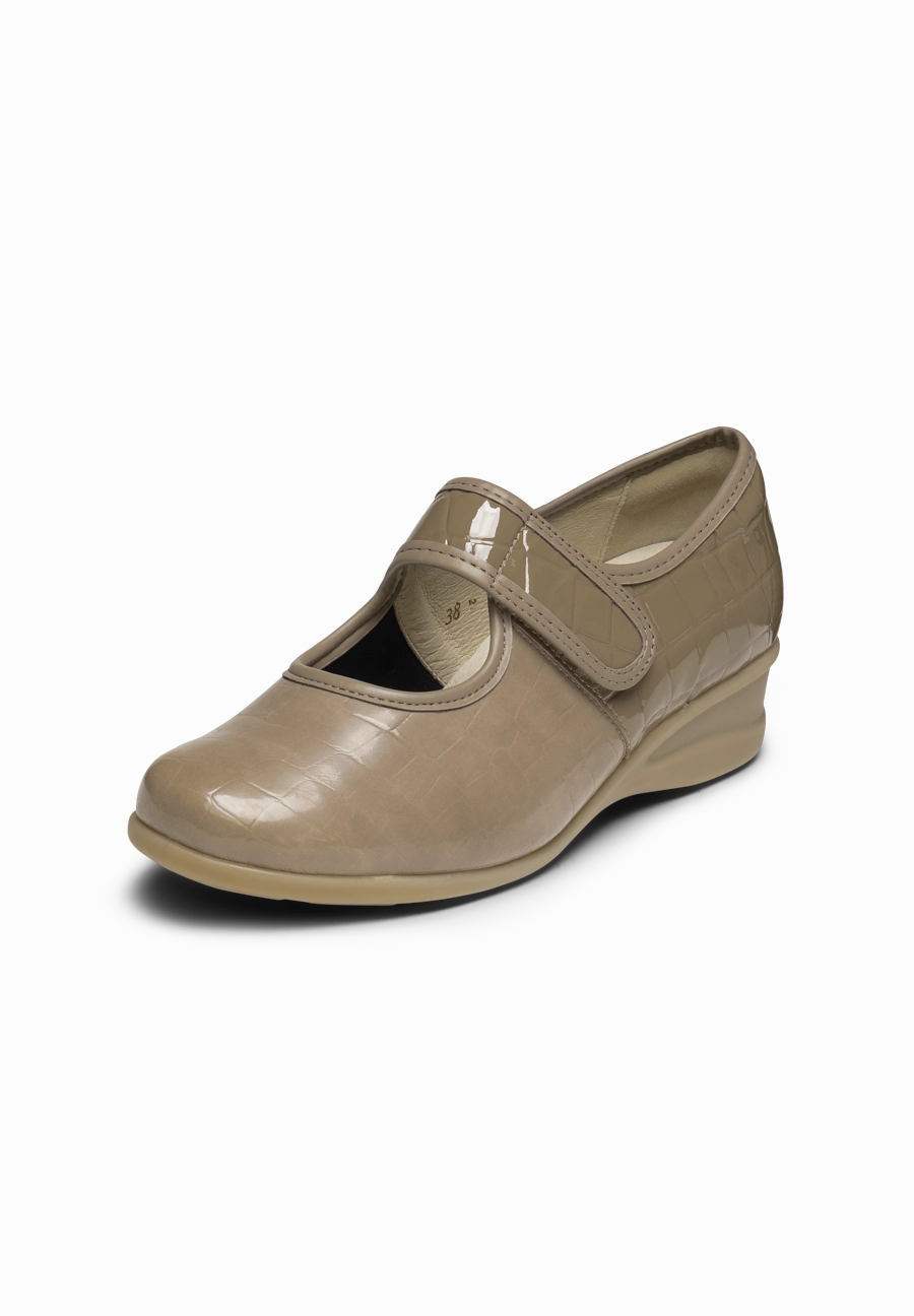 Schuhwachscreme Für Lederschuhe anschmiegsamer Mary-Jane Krokolack-Stretch