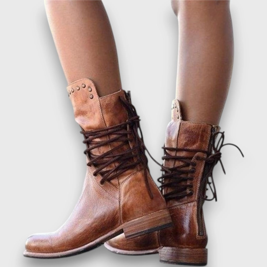 Lioren  Stiefeletten mit Schnrung Stiefeletten Lack Blockabsatz