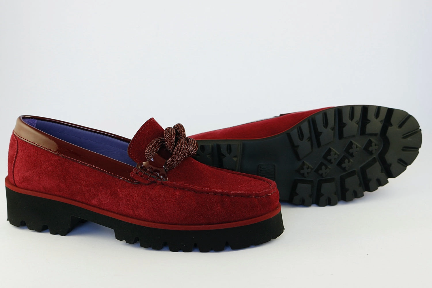 Tory Burch Leather Loafers 'Frederica' in Bordeaux