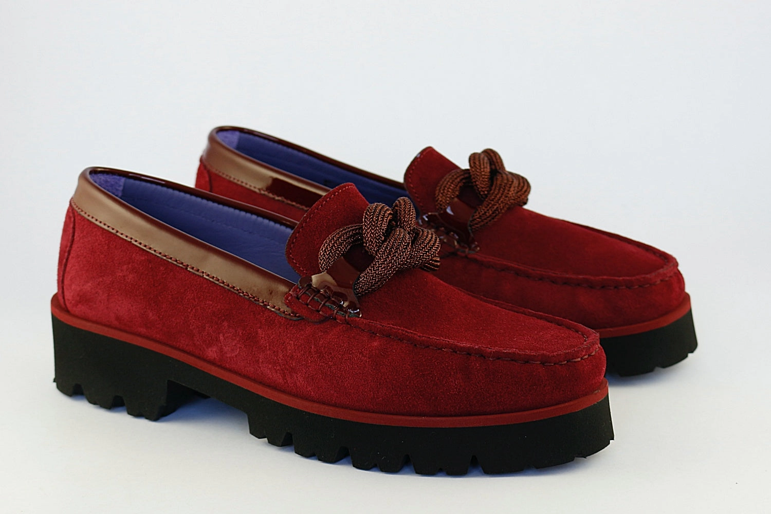 'Frederica' in Bordeaux Loafers With Wide Leg Jeans