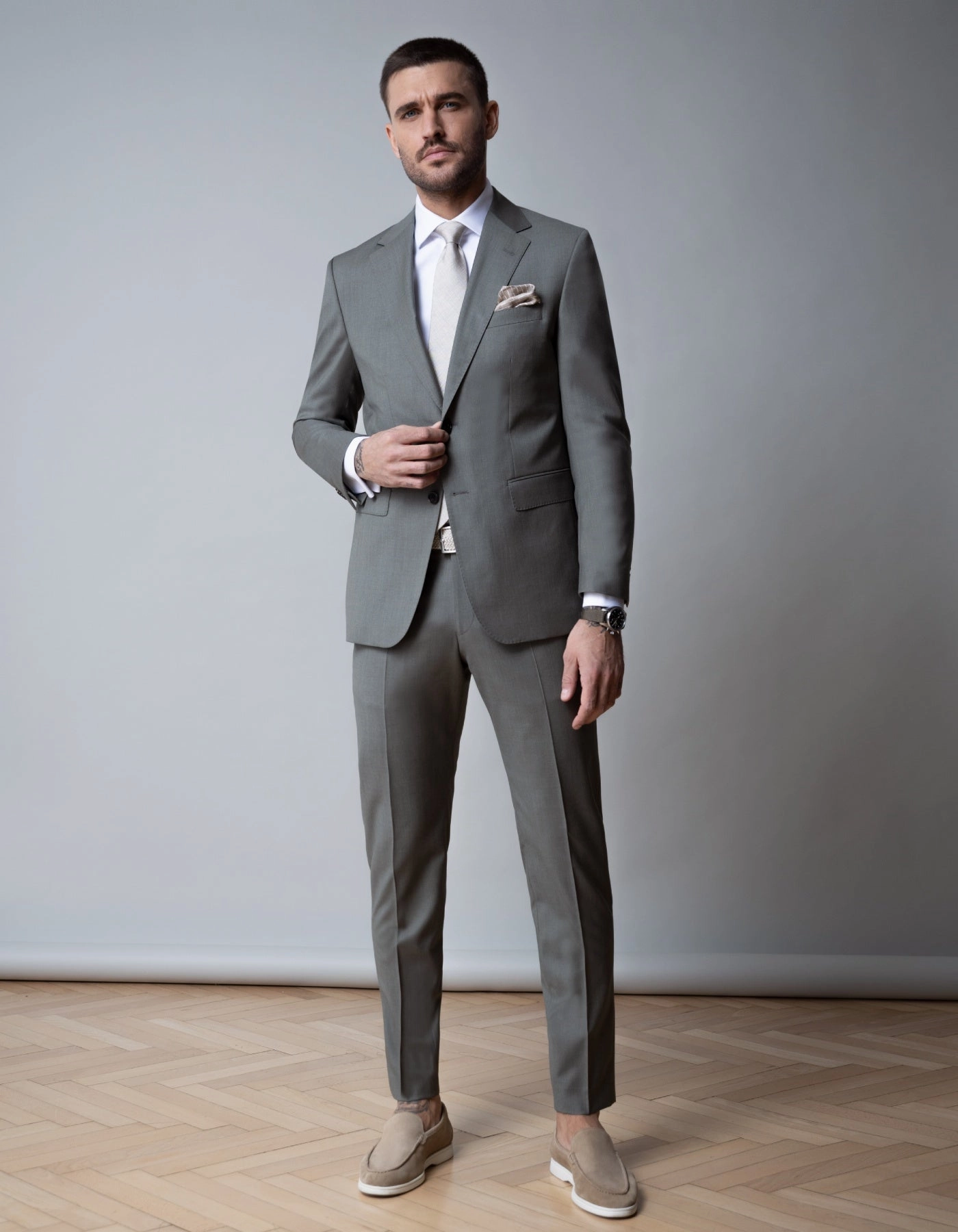 Slipper Piacenza Velours. Beige Avena Pantoffeln