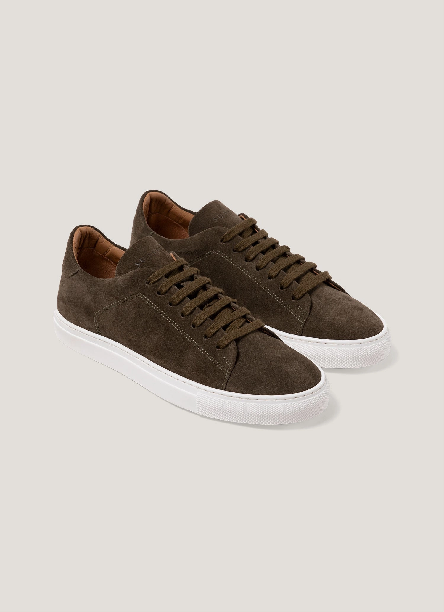 Men's Suede Tennis Shoe in Dark Moss Sneaker Damen Mit Klettverschluss