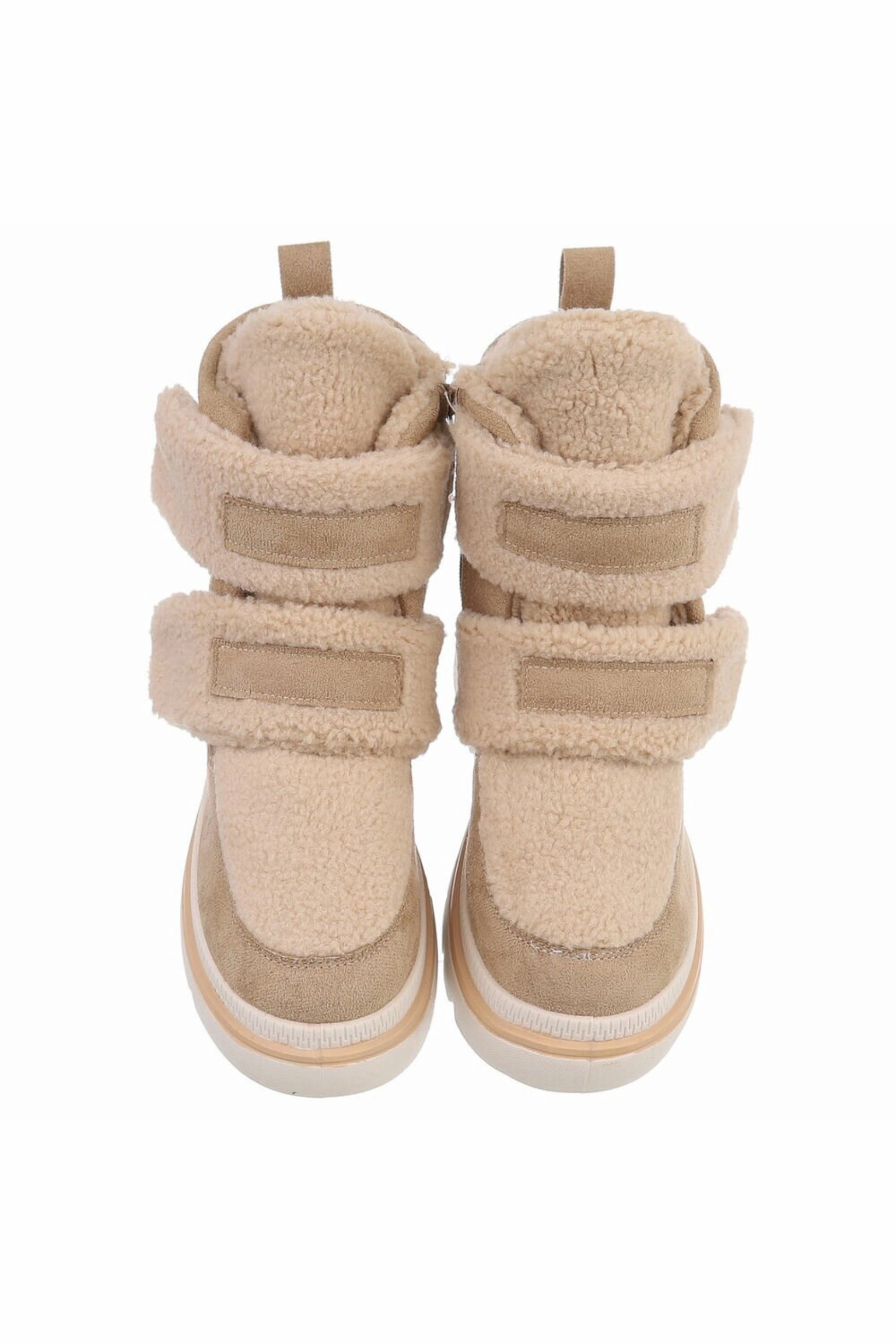 Teddy Stiefel mit Klett, beige Icon Sneaker