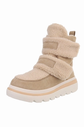 Sneaker Spiel Teddy Stiefel mit Klett, beige