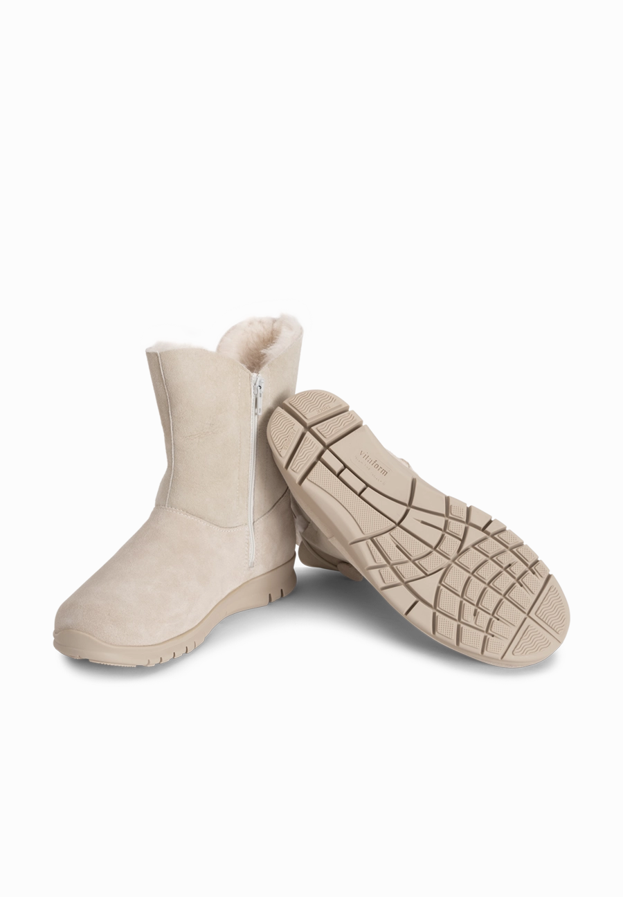 flauschig-wrmender Lammfellstiefel Veloursleder