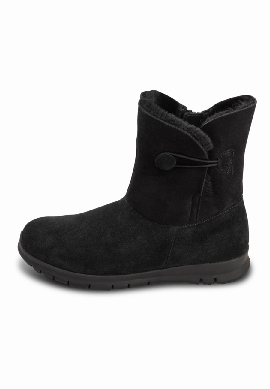 Sommer Stiefeletten Weite flauschig-wrmender Lammfellstiefel Veloursleder