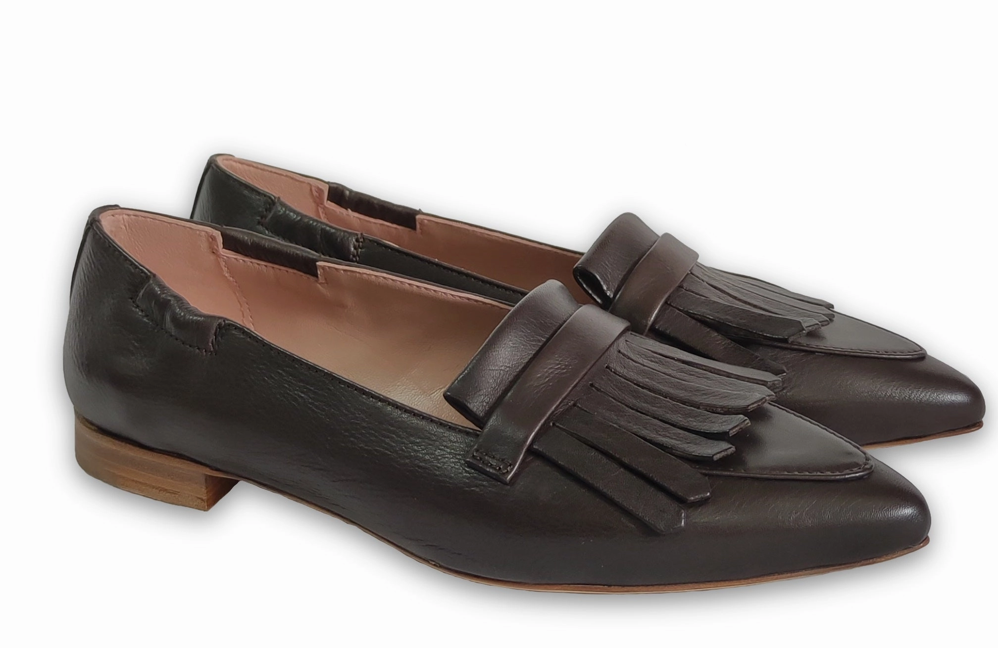 Ballerina Alice Dark Brown Loafers Cow Print