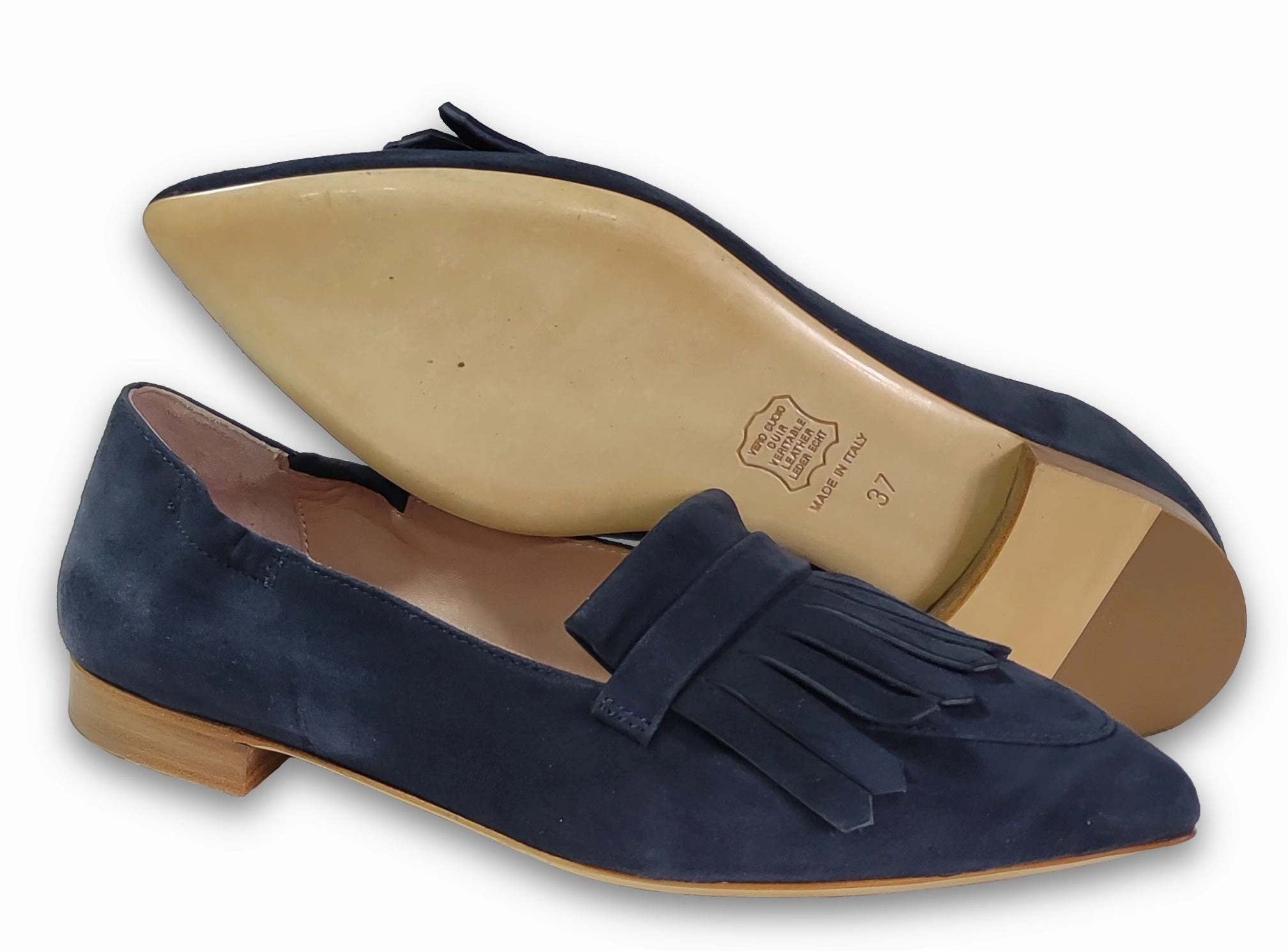 Bottega Veneta Lug Loafers Ballerina Alice Suede Navy