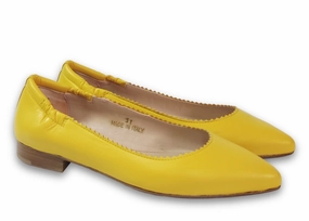 Ostrich Loafers Ballerina Elsa Giallo