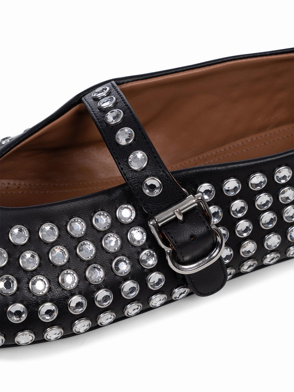 Lederschuhe Herbst Und Winter Ballet Flats Strass