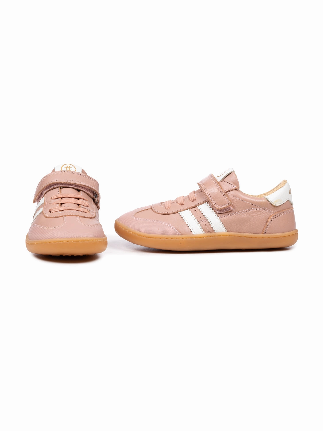 Lederschuhe Natürlich Pflegen Barfu-Sportschuhe aus Leder - Rosa/Wei