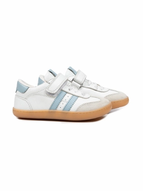 Lederschuhe Weisse Sohle Barfu-Sportschuhe aus Leder - Wei/Blau