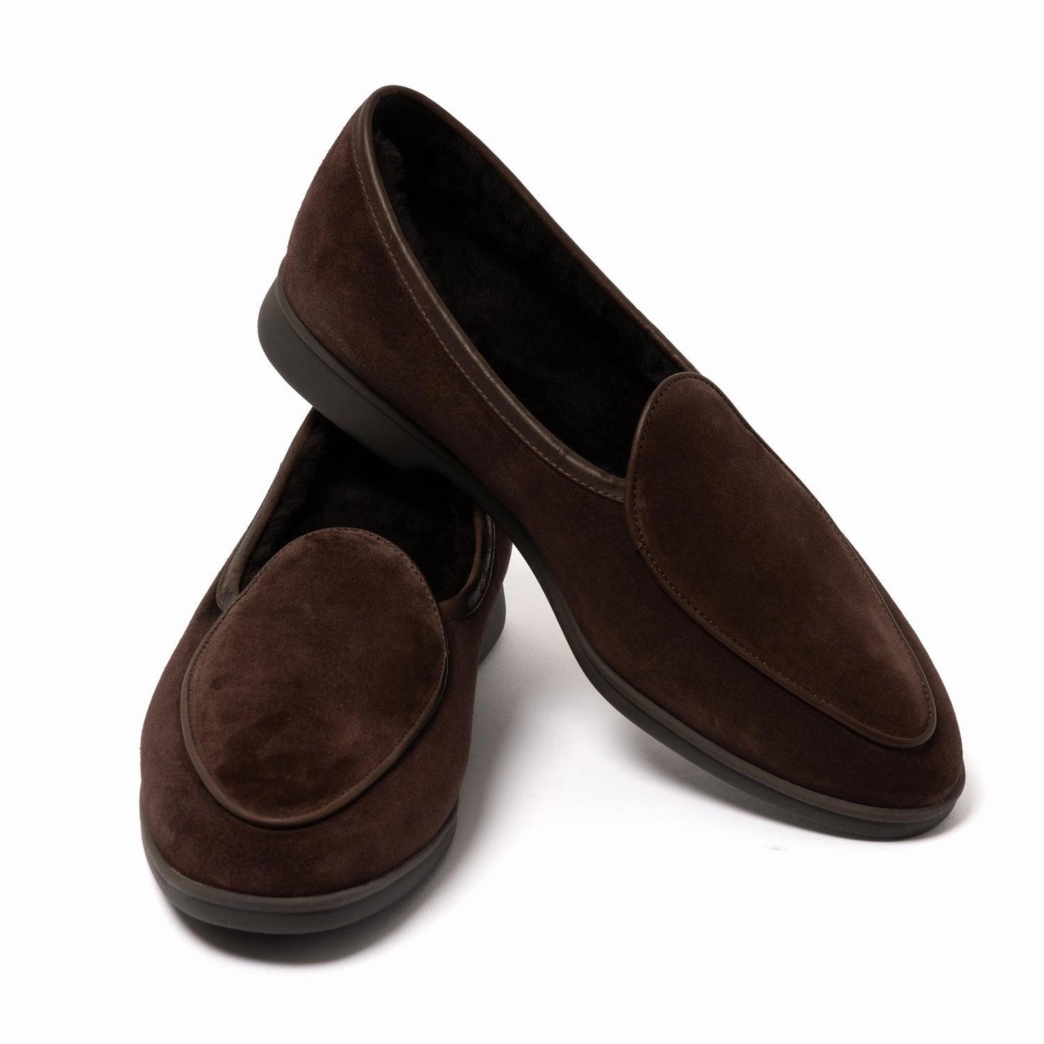 Baudoin & Lange x MJ: Stride-Loafer "Shearling" aus Kalbsvelours - Handmade Turkish Loafers