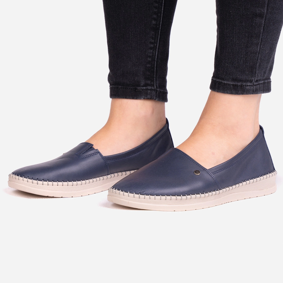 Neue Lederschuhe Richtig Damen Mokassins Looke PASCALE