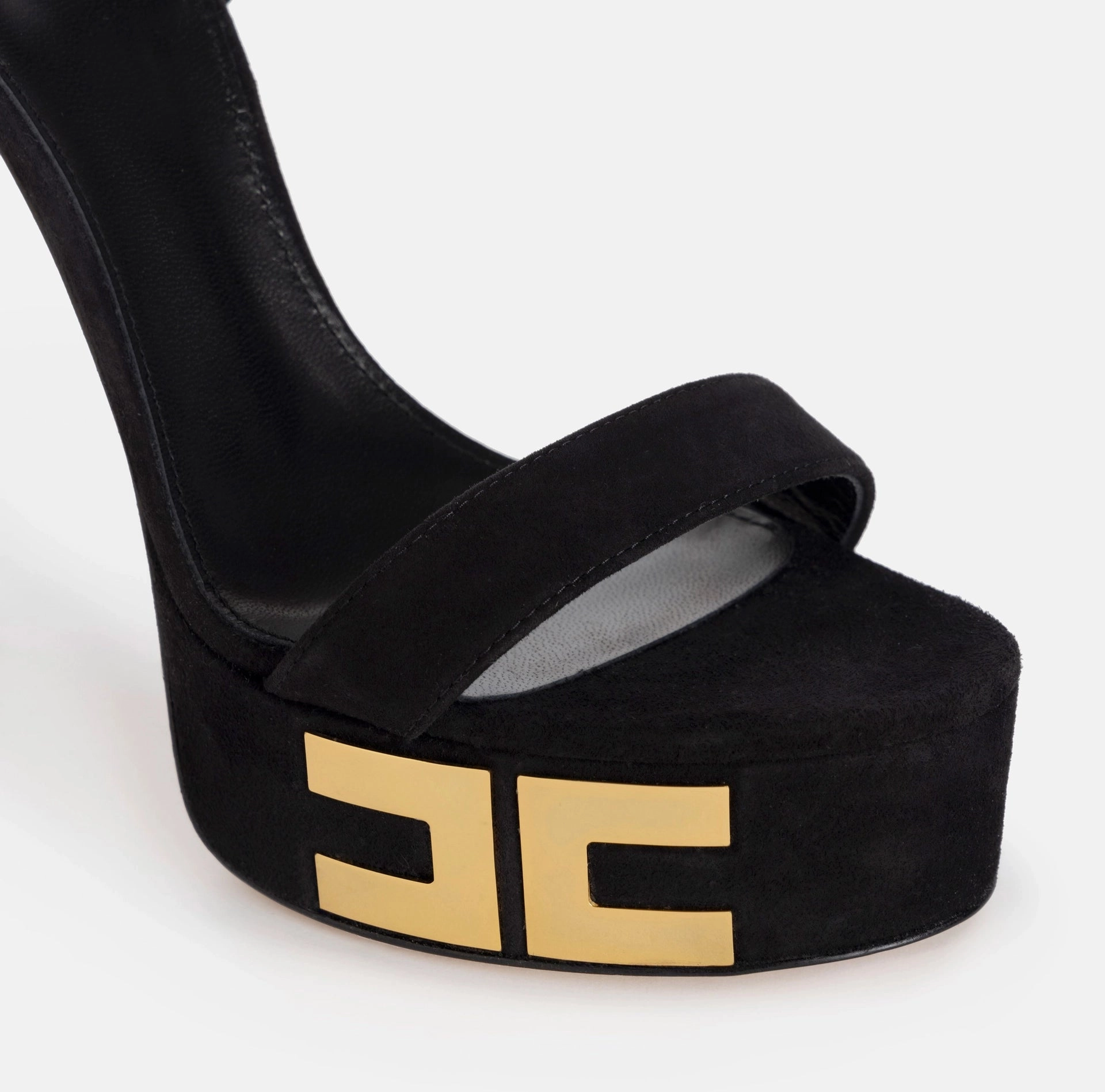 Plateau-Sandalen aus Wildleder mit Logo Sandalen Mit Glitzer