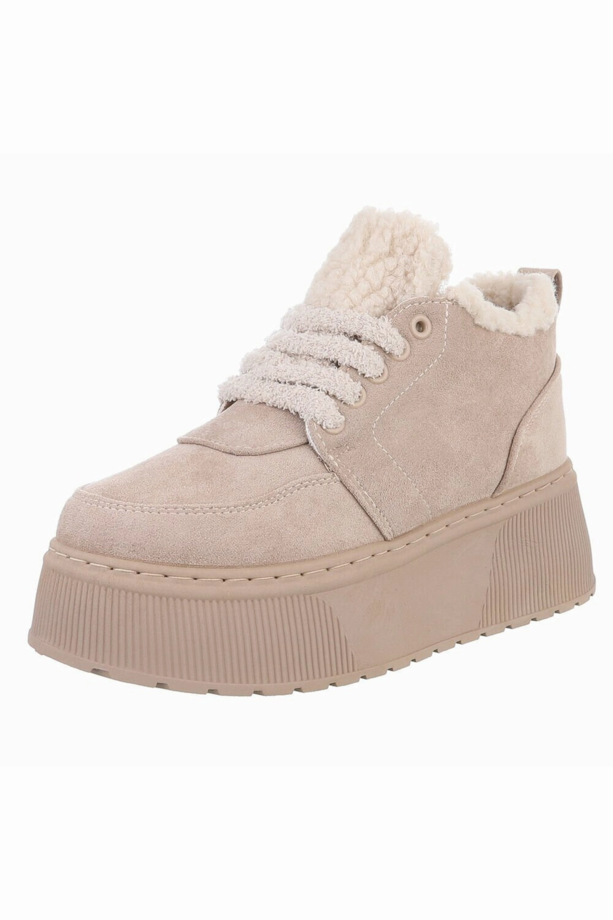 Teddy Plateau Sneaker, beige Sneaker Warm