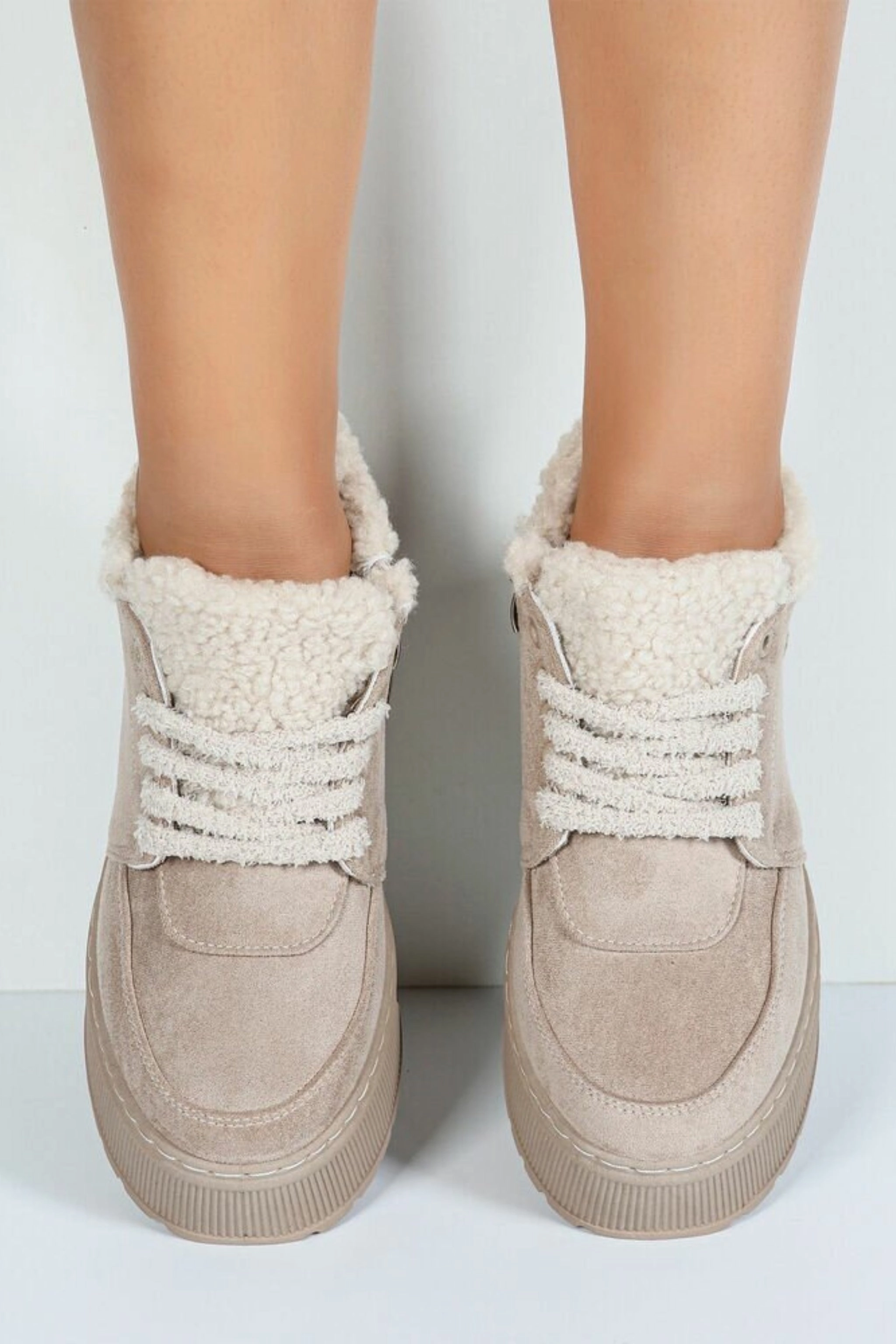 Teddy Plateau Sneaker, beige Sneaker Store Düsseldorf