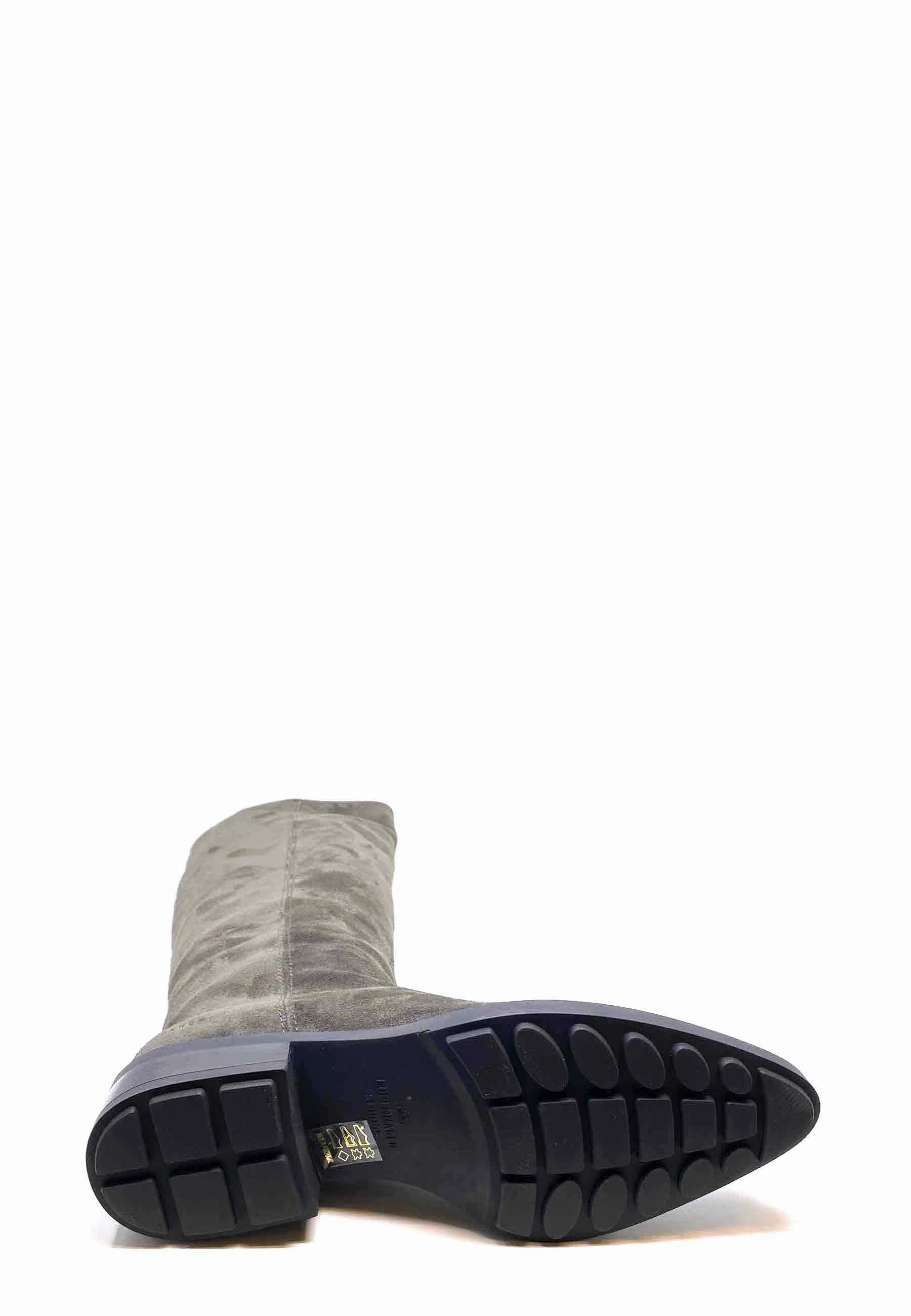 CPH323 Langschaft Boot | Off Black Suede Stiefel Overknee Absatz