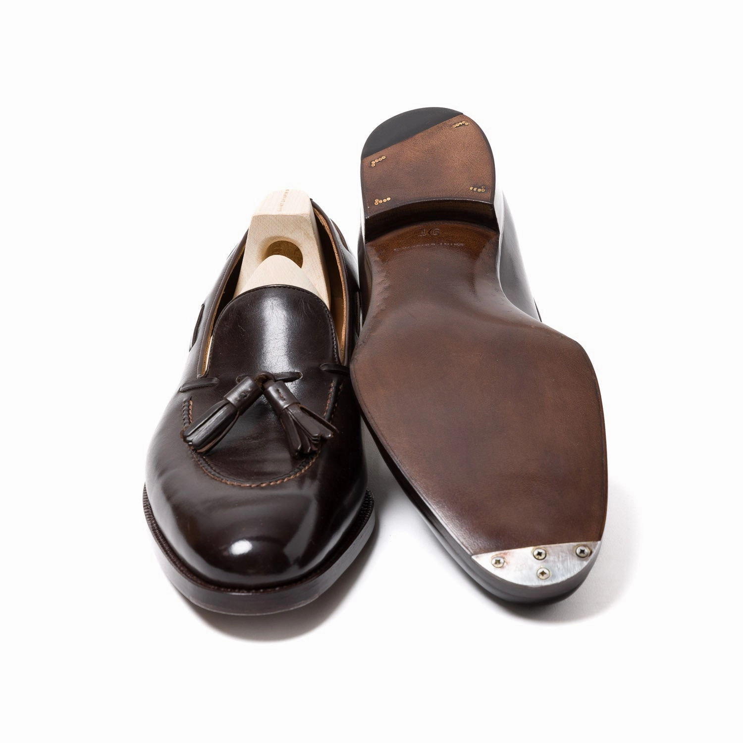 Penny Loafers Donna Loafer "Short Vamp Tassel" aus dunkelbraunem Kalbsleder - reine Handarbeit