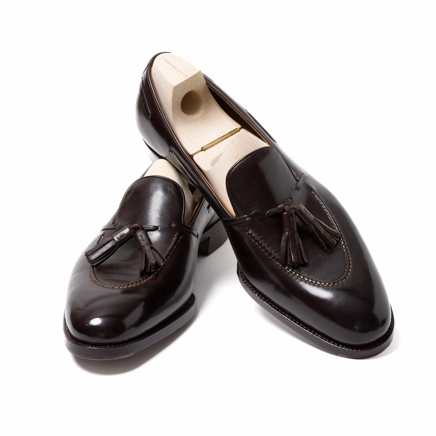 Spanish Loafers Loafer "Short Vamp Tassel" aus dunkelbraunem Kalbsleder - reine Handarbeit