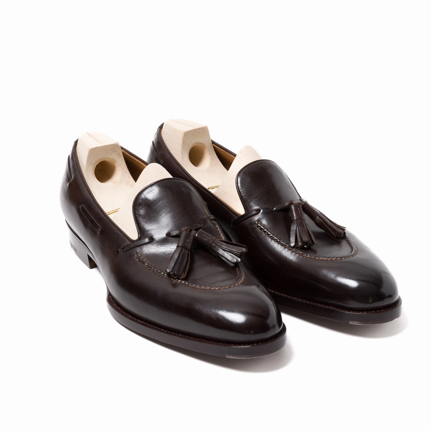 Alex Loafers Vagabond Loafer "Short Vamp Tassel" aus dunkelbraunem Kalbsleder - reine Handarbeit