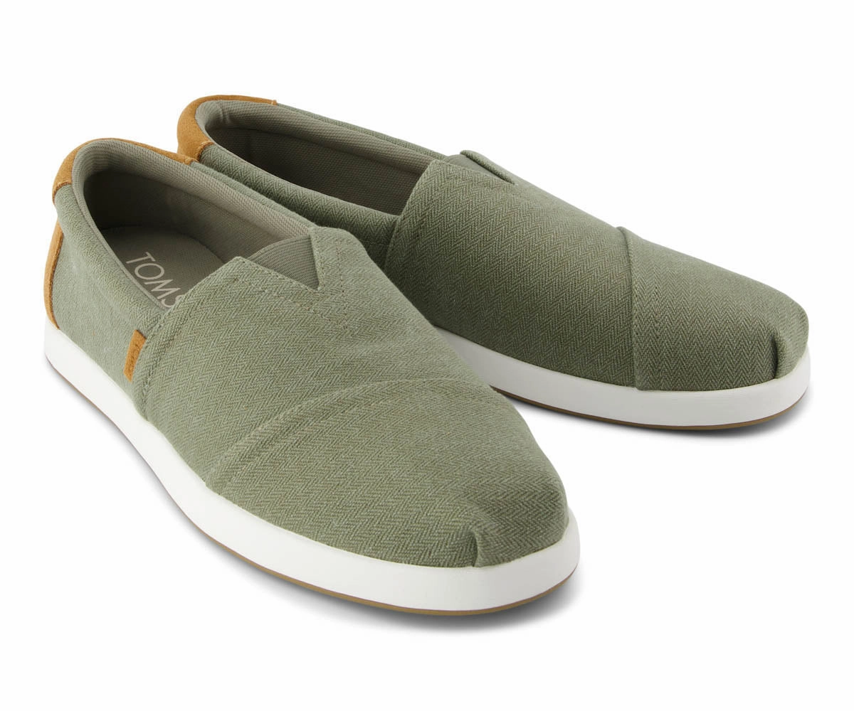 M's Alpargata FWD Herringbone Canvas/ Tan Suede - Vetiver Grey Sneaker Khaki