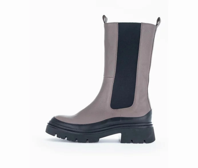 Stiefeletten Veloursleder Beige Gabor Chelsea Boots Grau Taupe