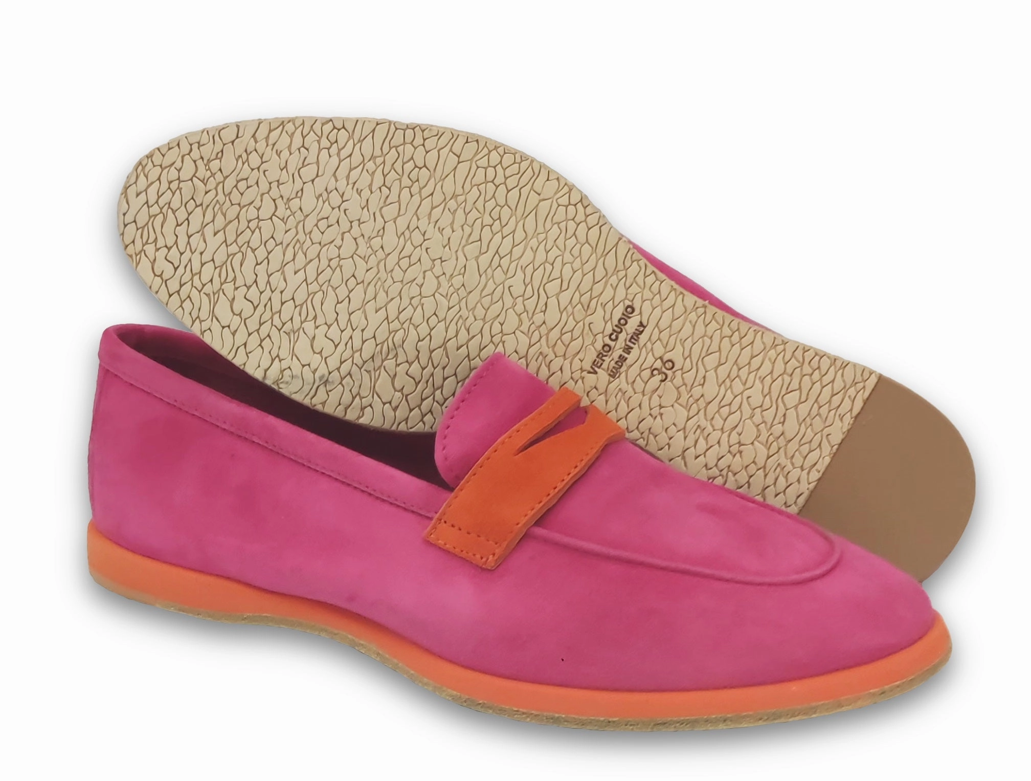Loafers For Narrow Feet Pocket Primula Fucsia&Arancio