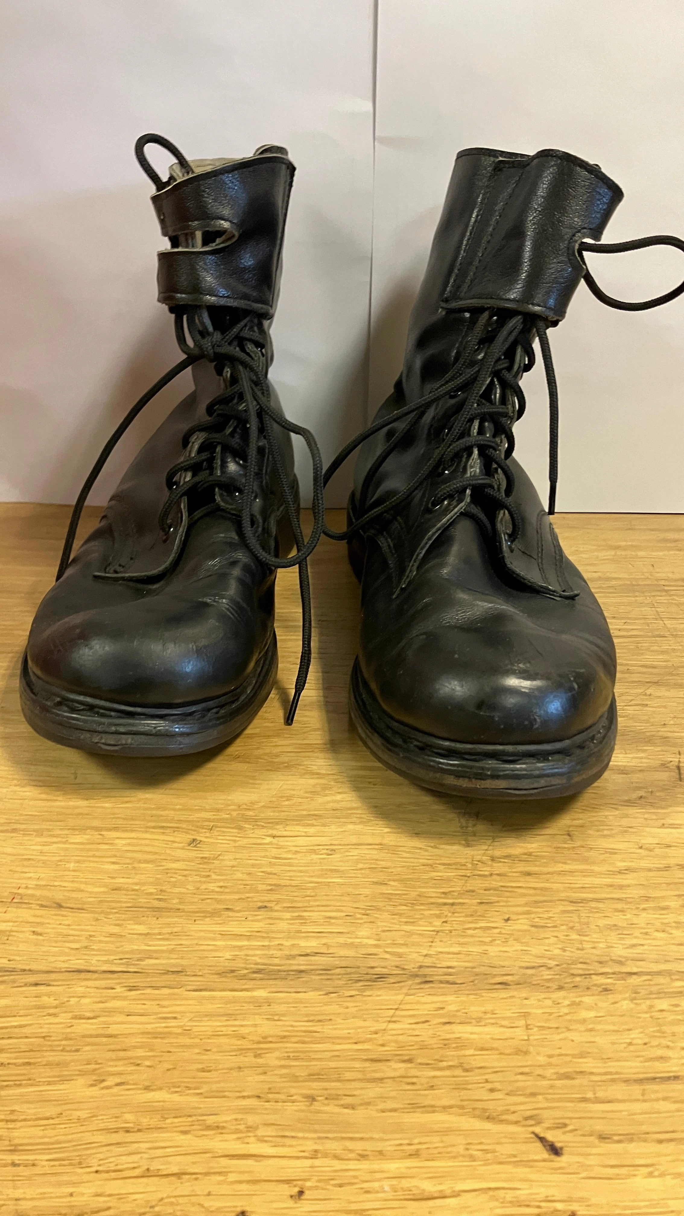 Austrian Army Black Leather Buckled Pilot Boots Ecco Stiefel