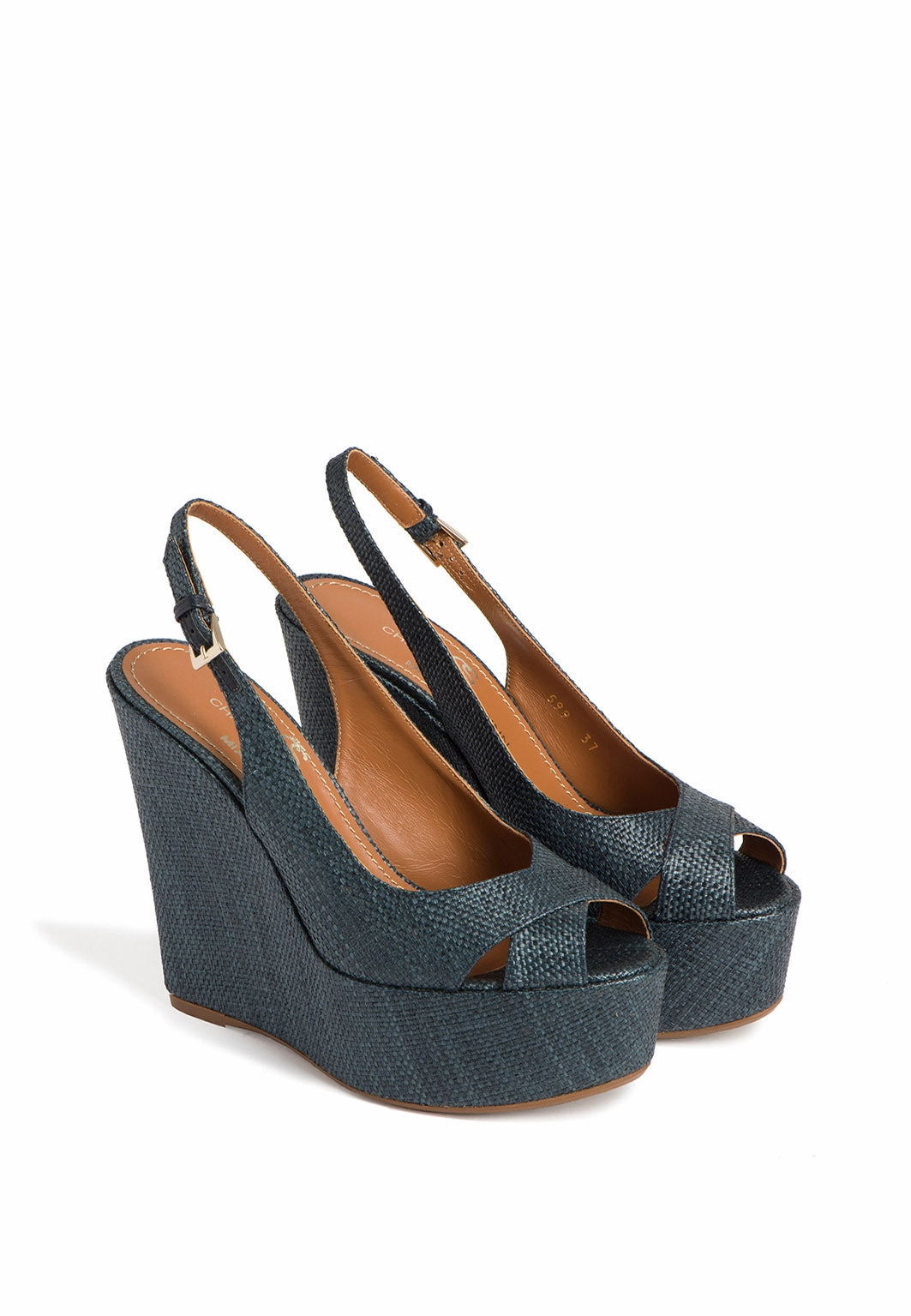 Wedges Sandale in Jeansblau (Denim) Best High Heels