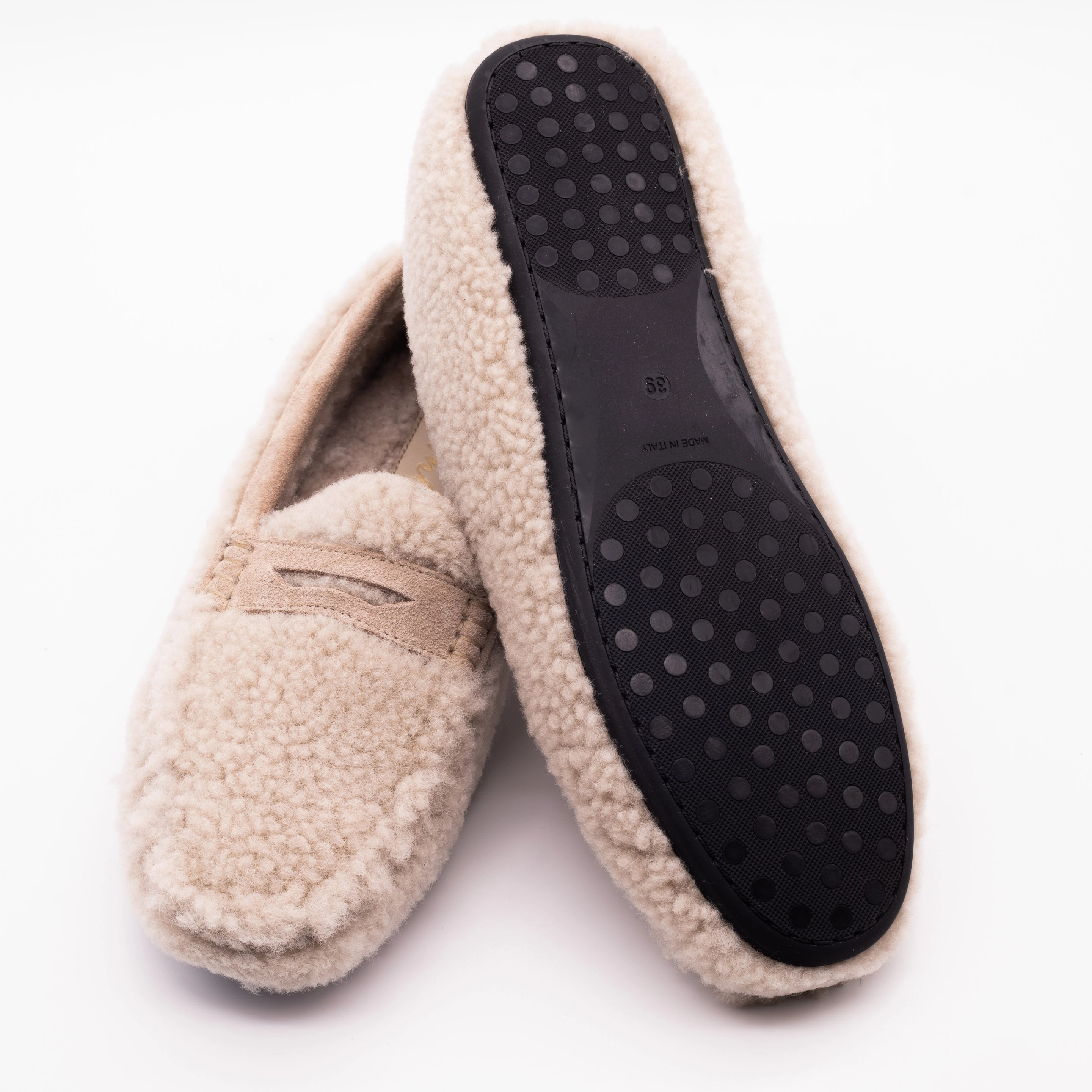 Lederschuhe Einölen Lammfell Mokassins Motty