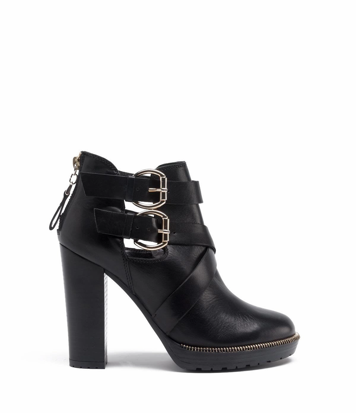 Biker Boot Stiefelette Ella schwarz Sommer Stiefeletten Weite